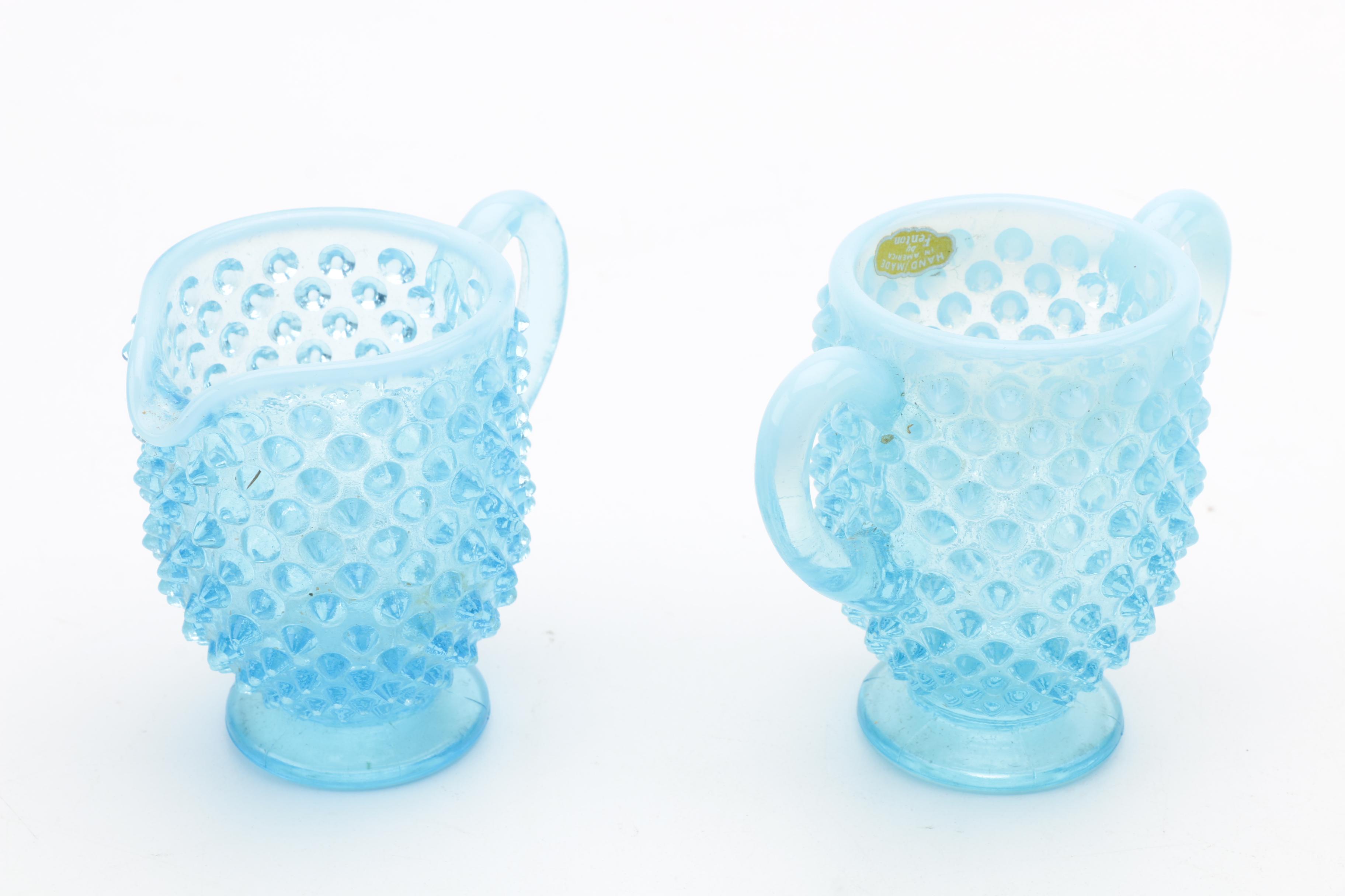 Fenton "Hobnail" Blue Opalescent Glassware
