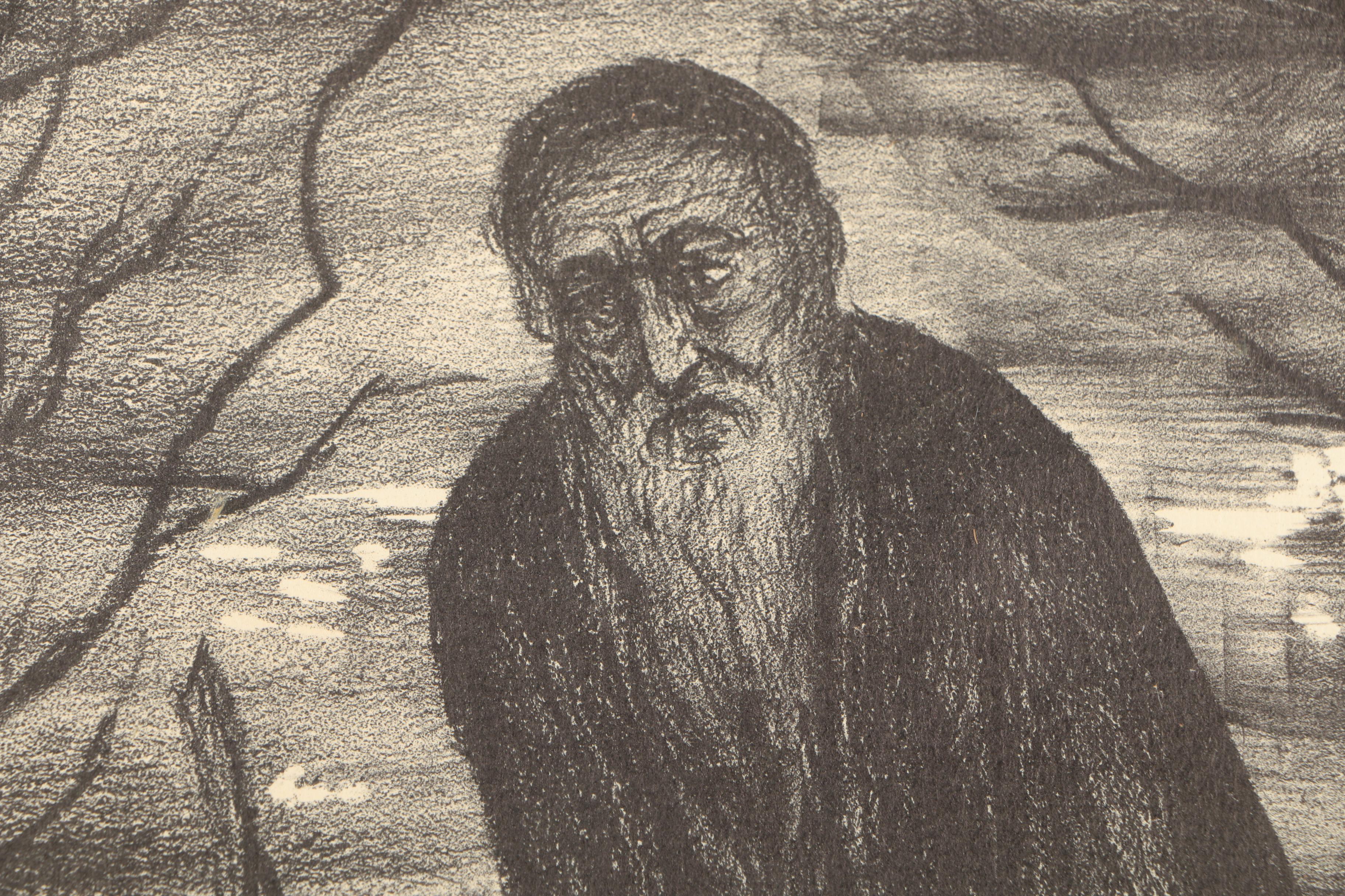 Saul Rabino Lithograph on Paper "The Wanderer"