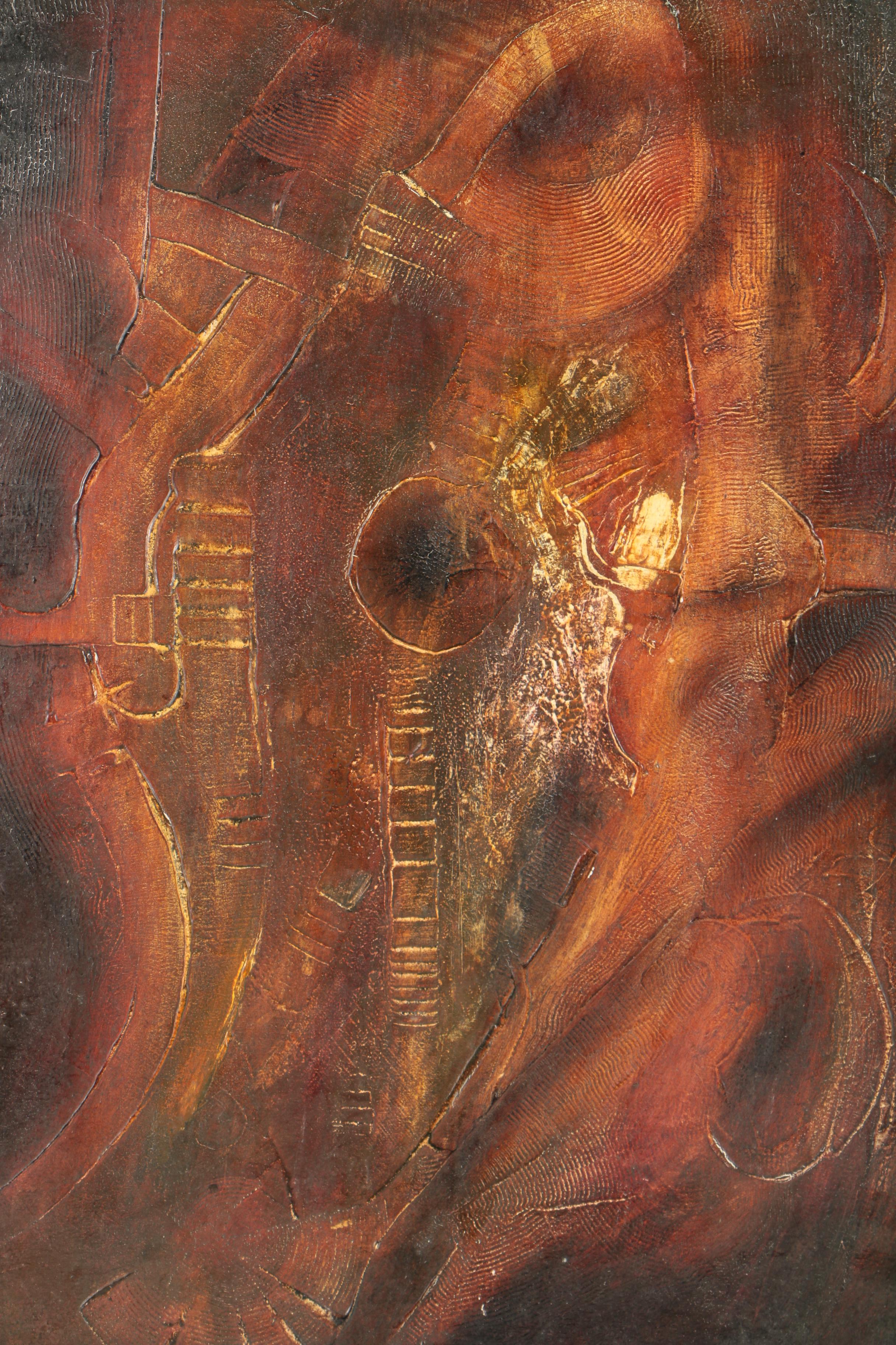 1968 Oppi Abstracted Oil Painting "Il Richiamo"