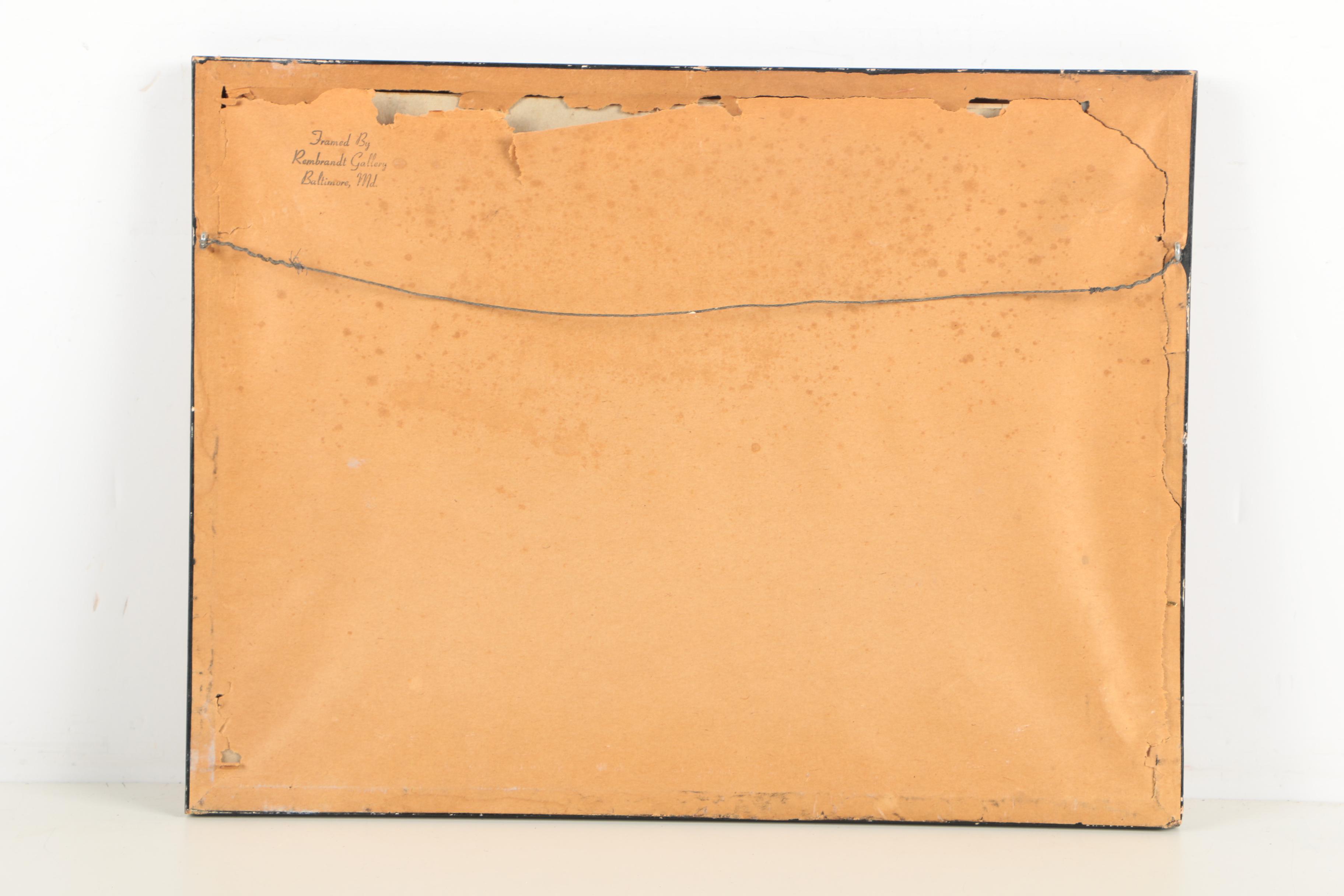 Vintage Restrike Woodblock Print After Hiroshige's "Kanbara: Night Snow"