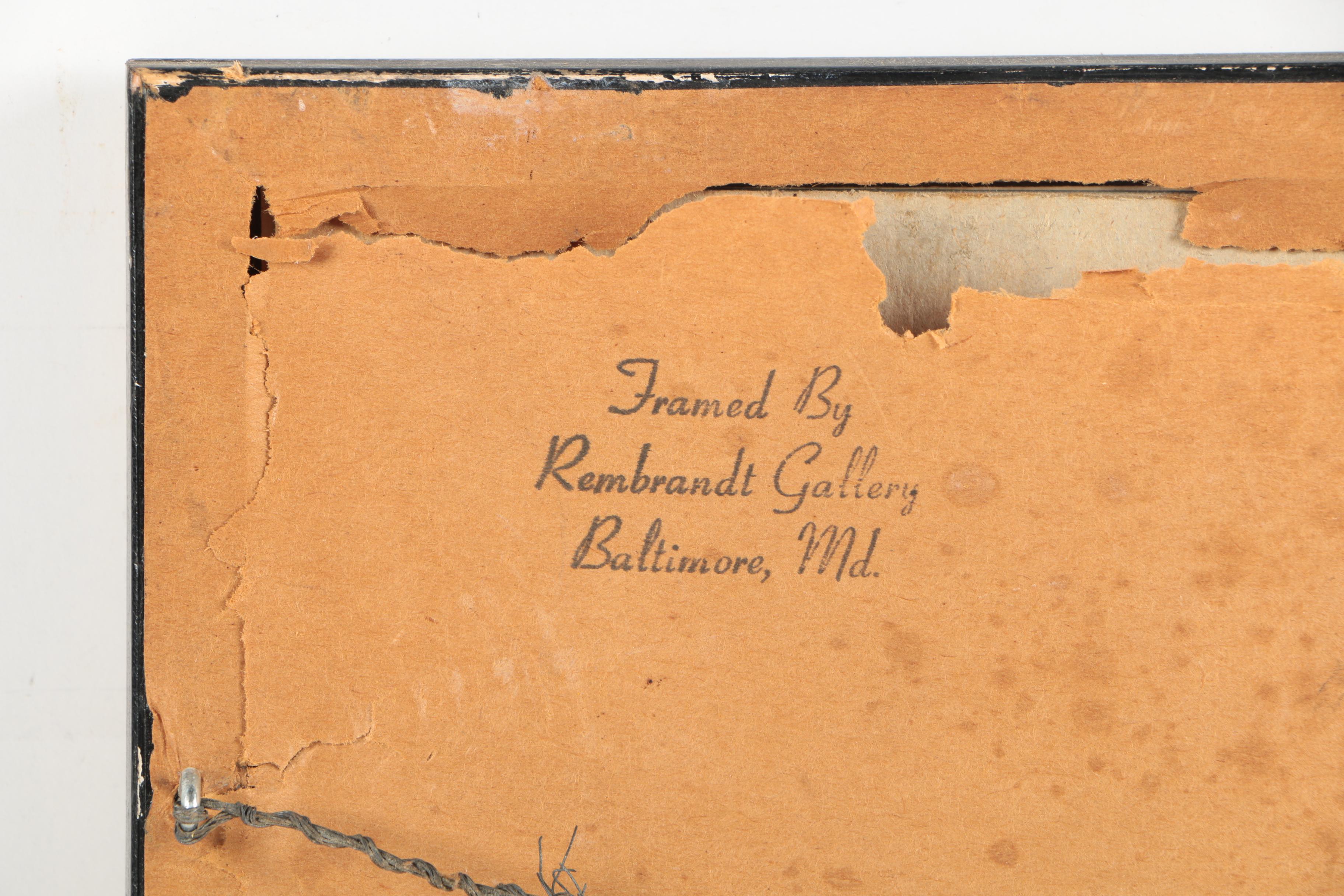 Vintage Restrike Woodblock Print After Hiroshige's "Kanbara: Night Snow"