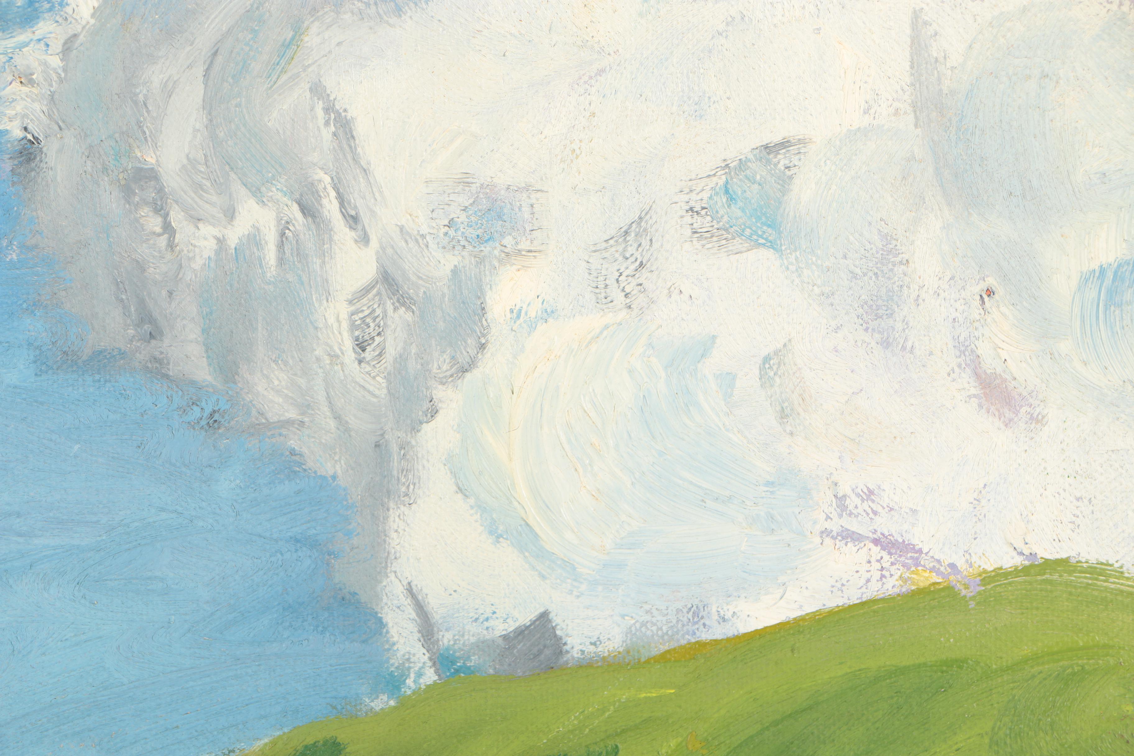 Oil Painting of a Woman Carrying Hay