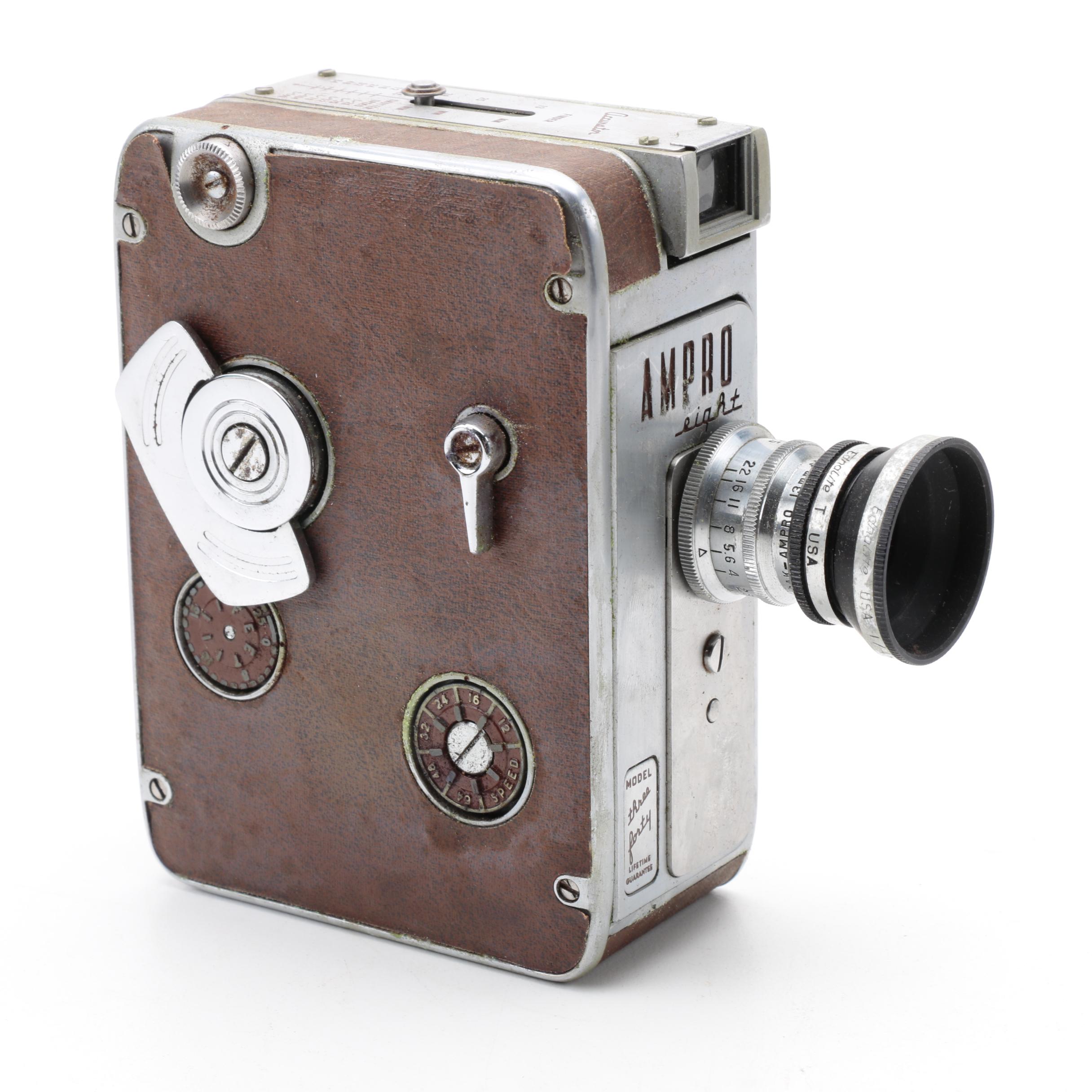 Vintage Ampro Eight Model Three Forty 8mm Video Camera with Case