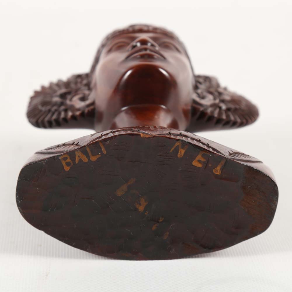 Carved Teak Balinese Bust