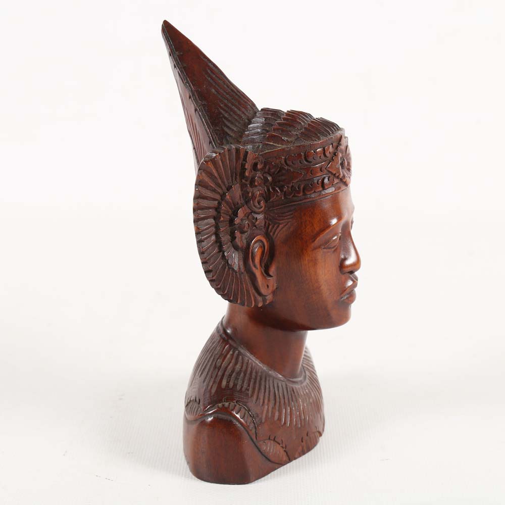 Carved Teak Balinese Bust