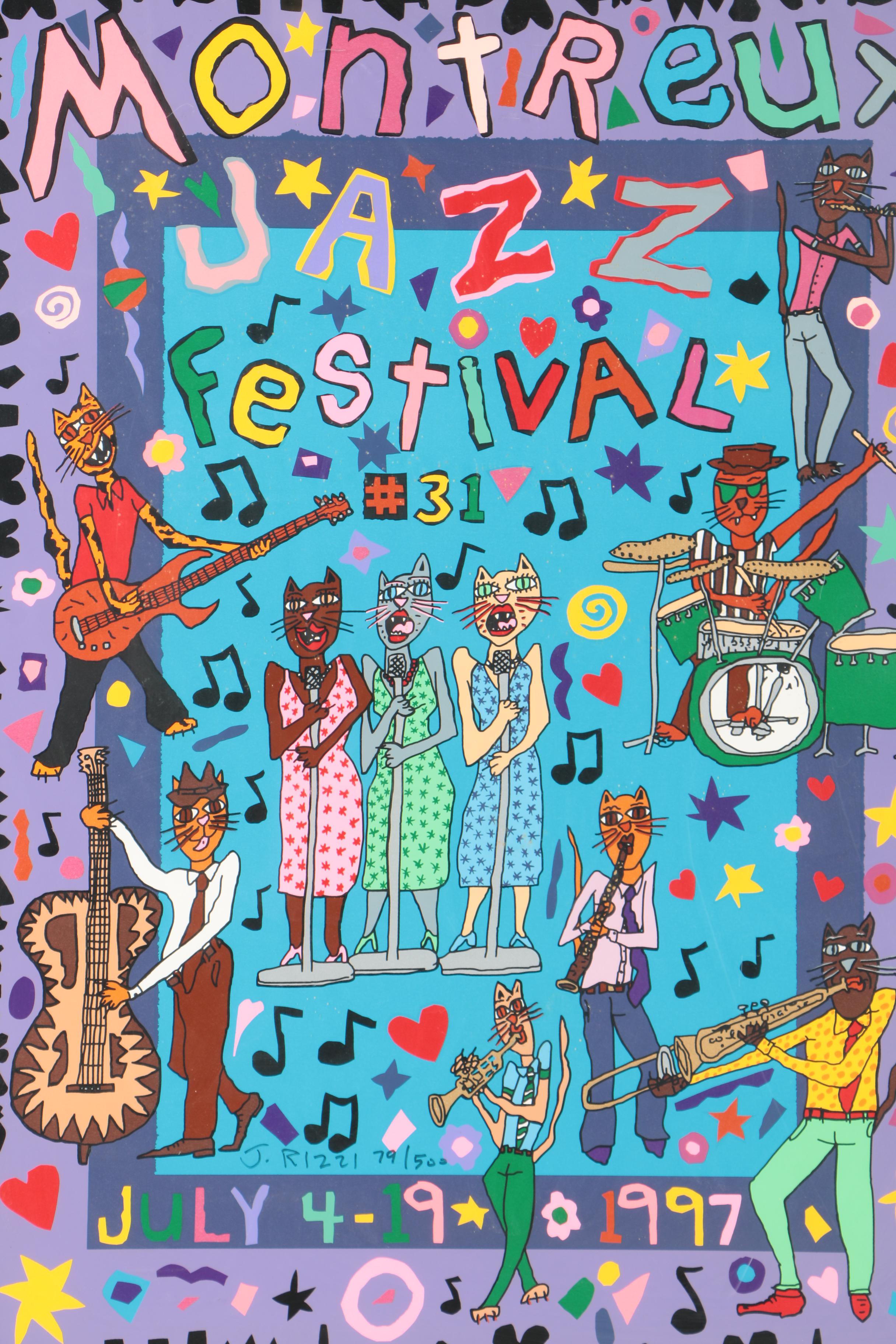 J. Rizzi Limited Edition Serigraph on Paper "Montreux Jazz Festival 1997"