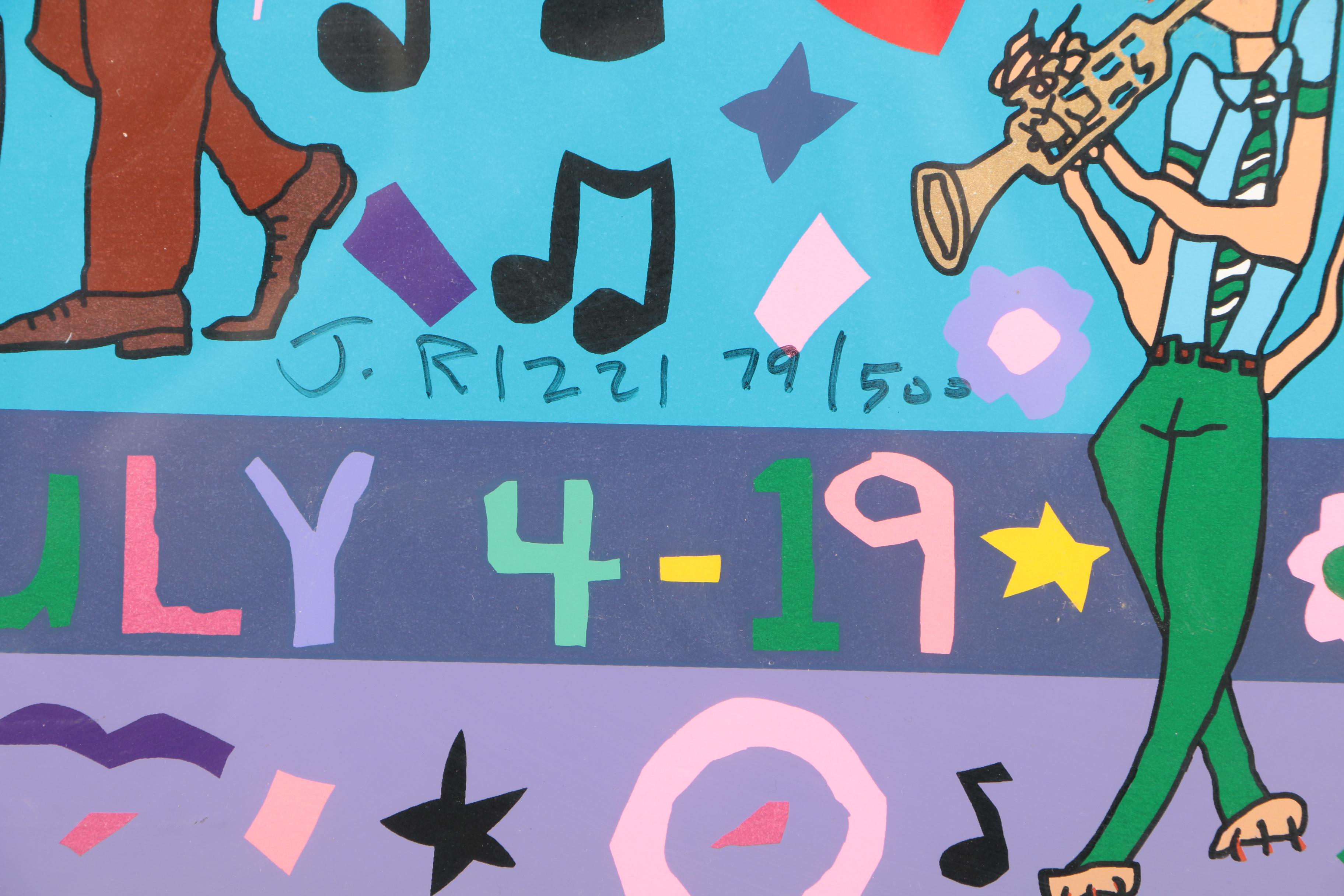 J. Rizzi Limited Edition Serigraph on Paper "Montreux Jazz Festival 1997"