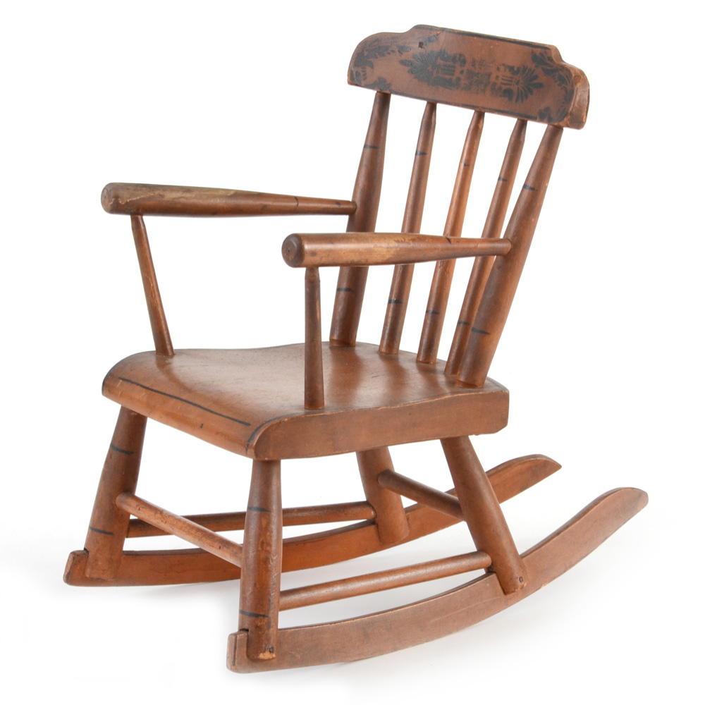 Antique Stenciled Child's Rocker