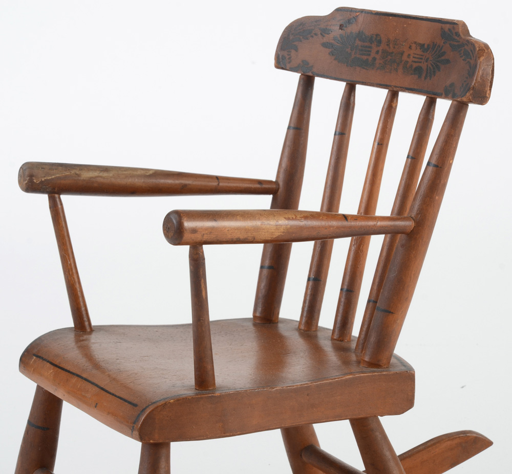 Antique Stenciled Child's Rocker