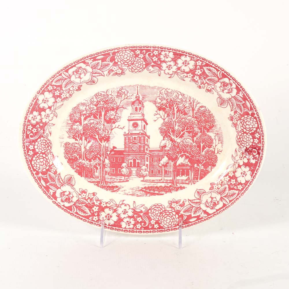 "Early American Homes" Platter by Homer Laughlin