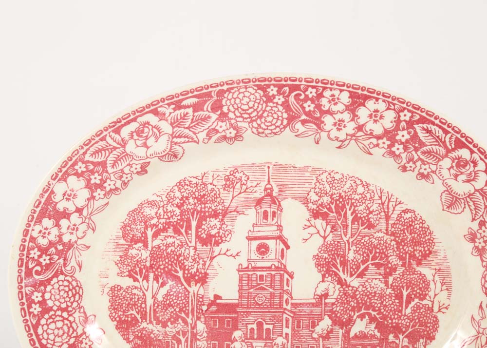 "Early American Homes" Platter by Homer Laughlin