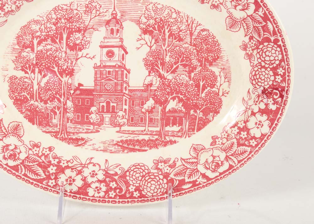 "Early American Homes" Platter by Homer Laughlin