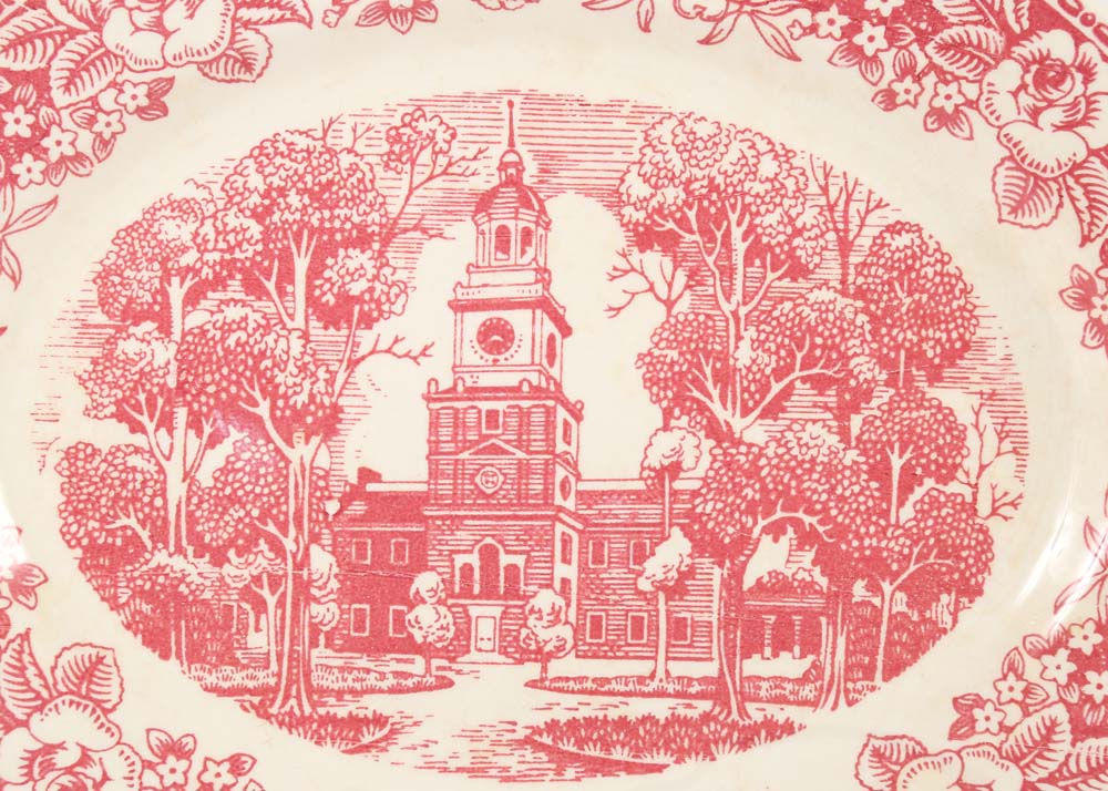 "Early American Homes" Platter by Homer Laughlin