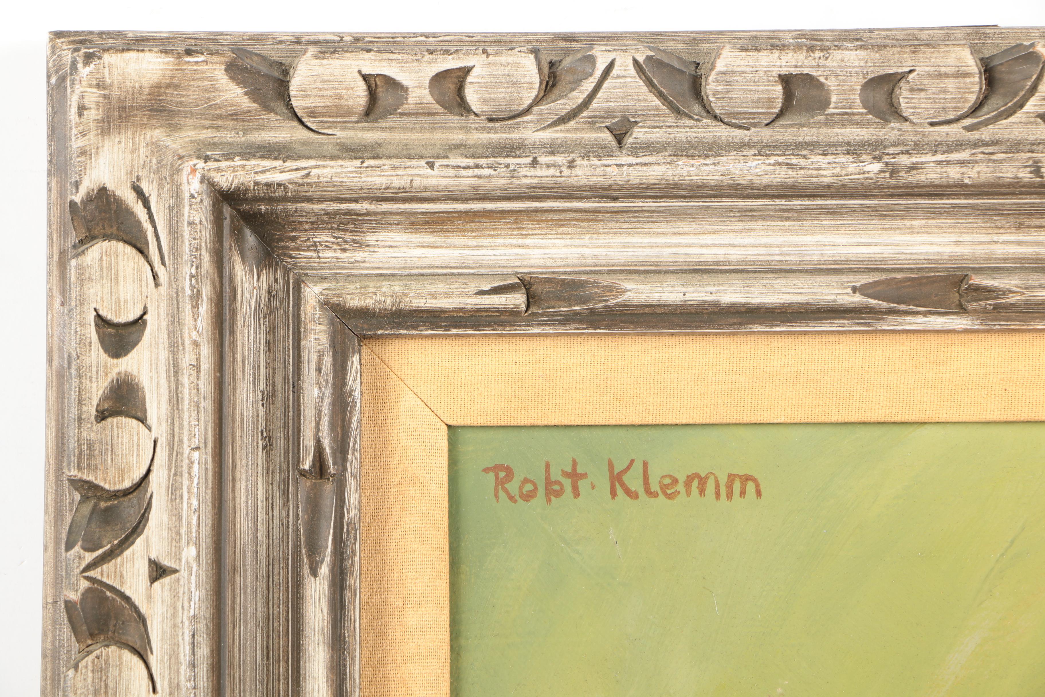 Robt. Klemm Oil Portrait of a Child with Cropped Hair