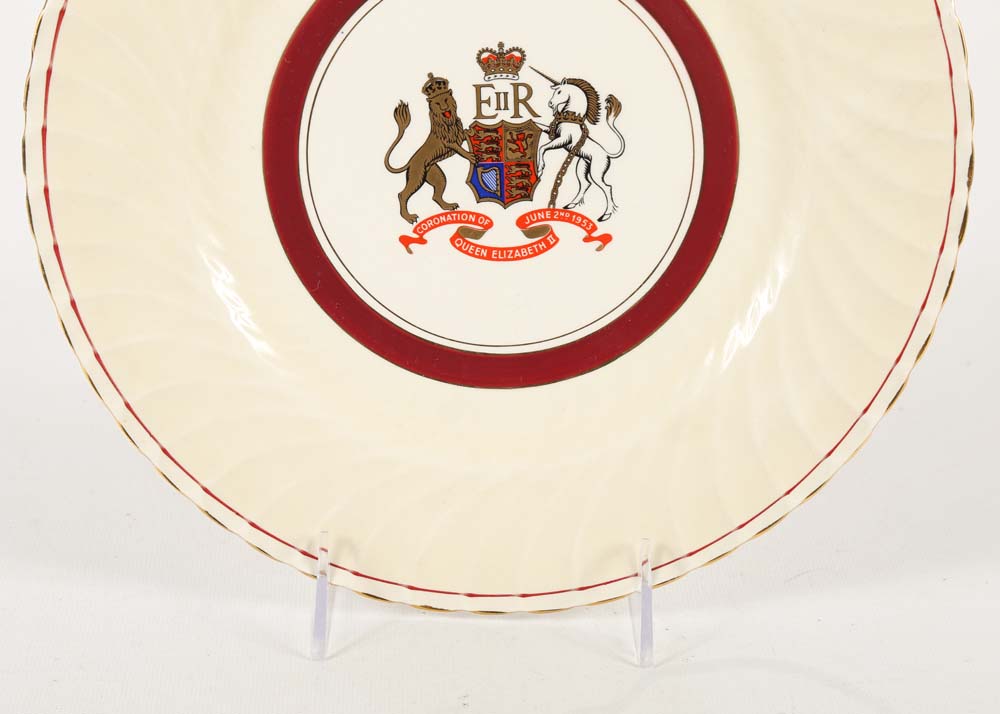 Burleigh Ware HRM Queen Elizabeth II Coronation Plate