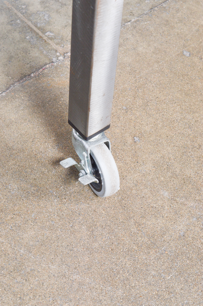 Steel Frame Glass Top Table