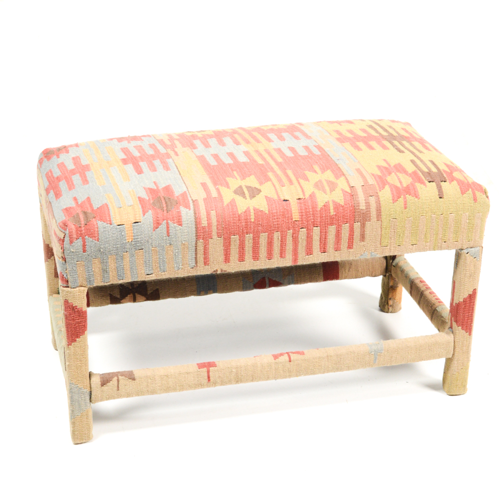 Decorative Kilim Upholstered Bench