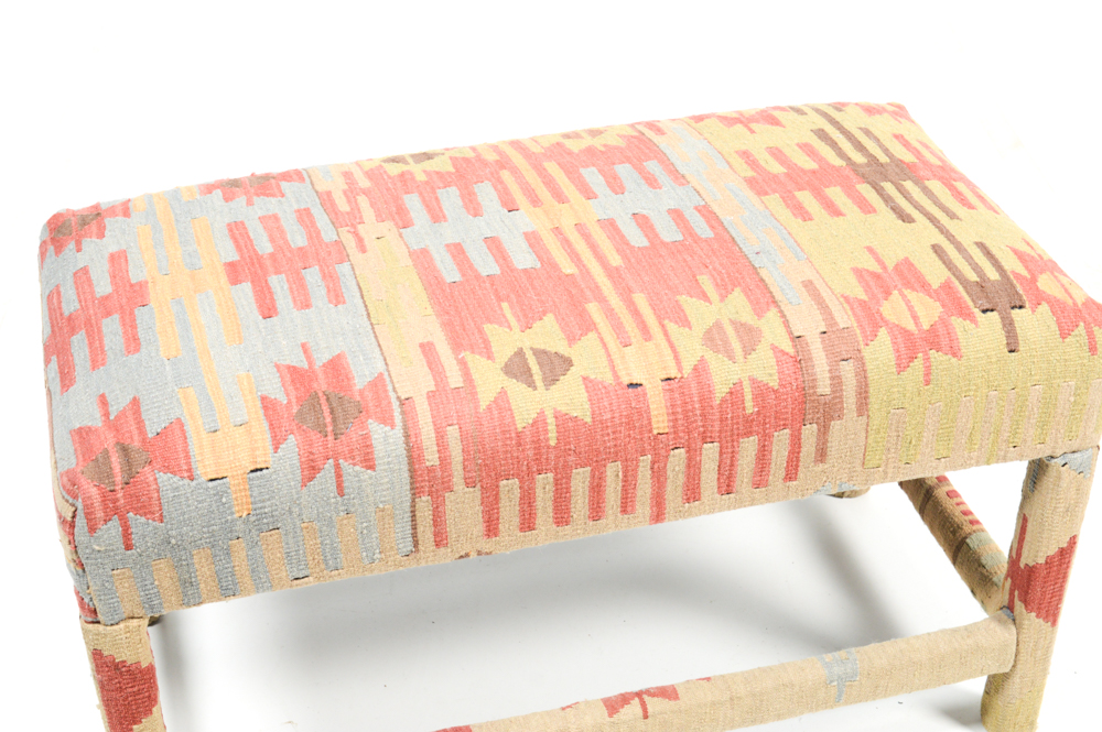 Decorative Kilim Upholstered Bench