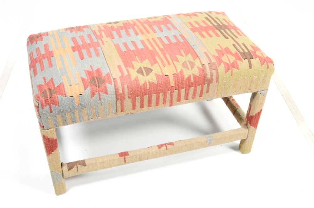 Decorative Kilim Upholstered Bench
