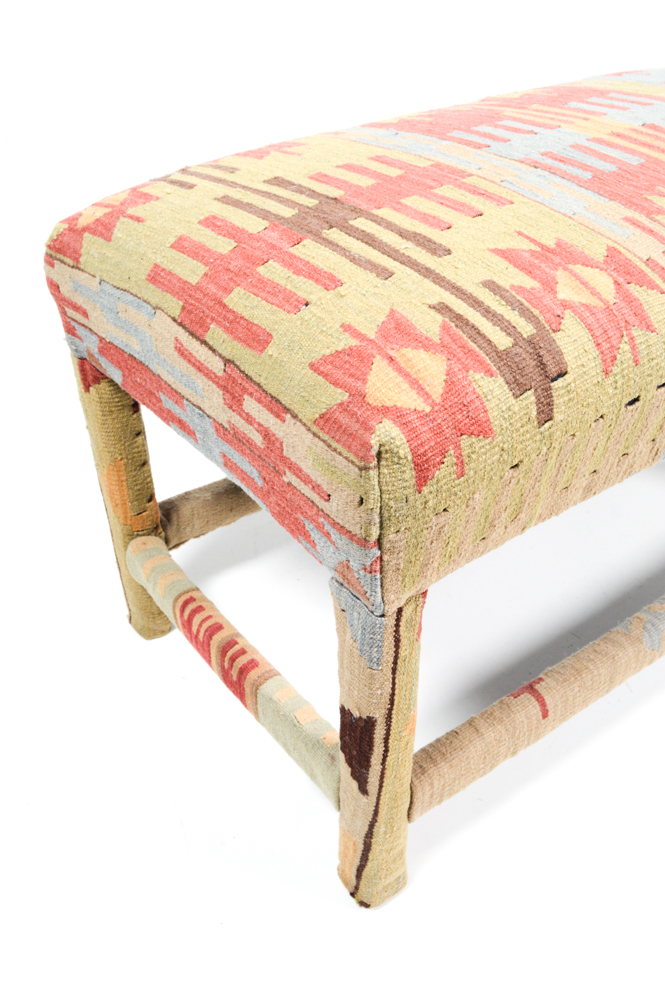 Decorative Kilim Upholstered Bench