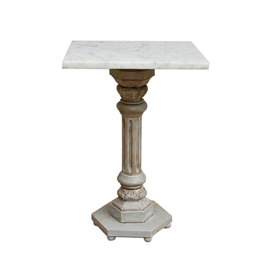 Neoclassical Style Pedestal Accent Table