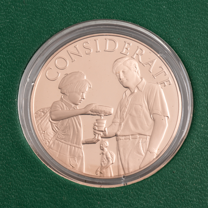 Franklin Mint Norman Rockwell Official Bronze Girl Scout Medals
