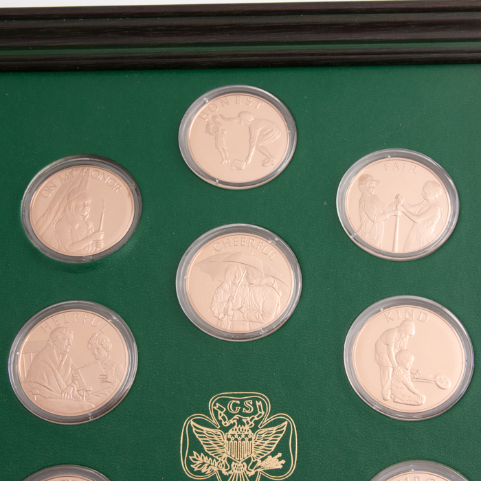 Franklin Mint Norman Rockwell Official Bronze Girl Scout Medals