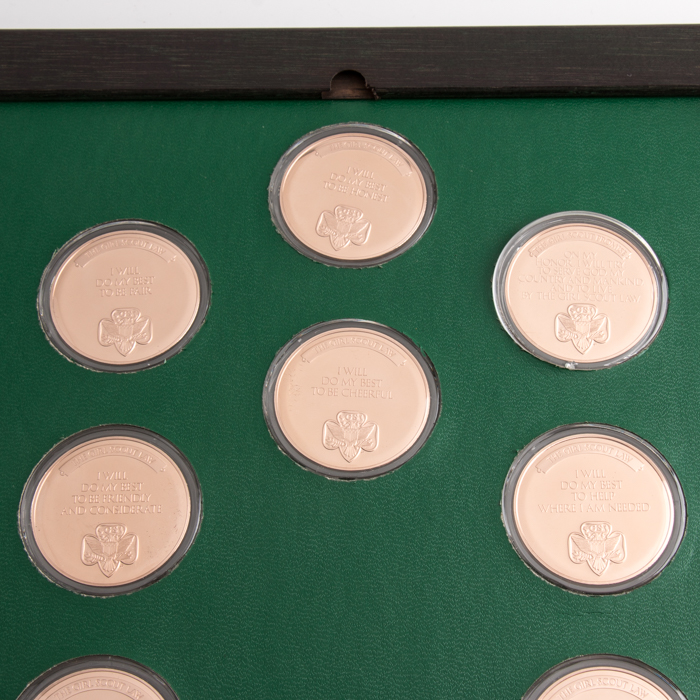 Franklin Mint Norman Rockwell Official Bronze Girl Scout Medals