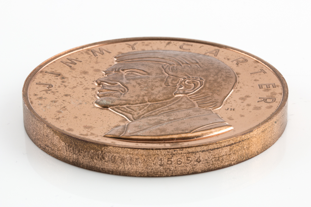 Pair of Bronze Commemorative Medallions