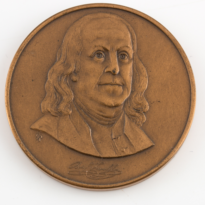 Pair of Bronze Commemorative Medallions