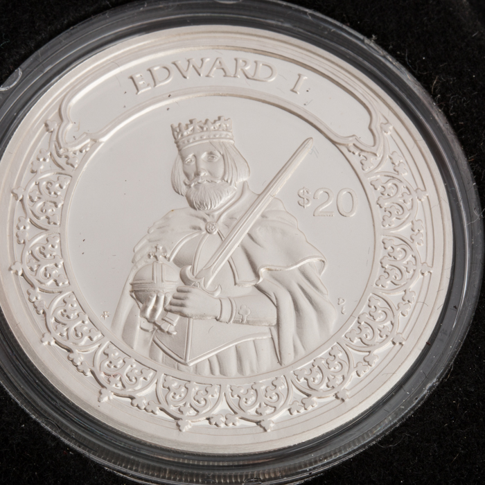 Set of Twenty-Four Commemorative Liberian $20 .999 Silver Coins