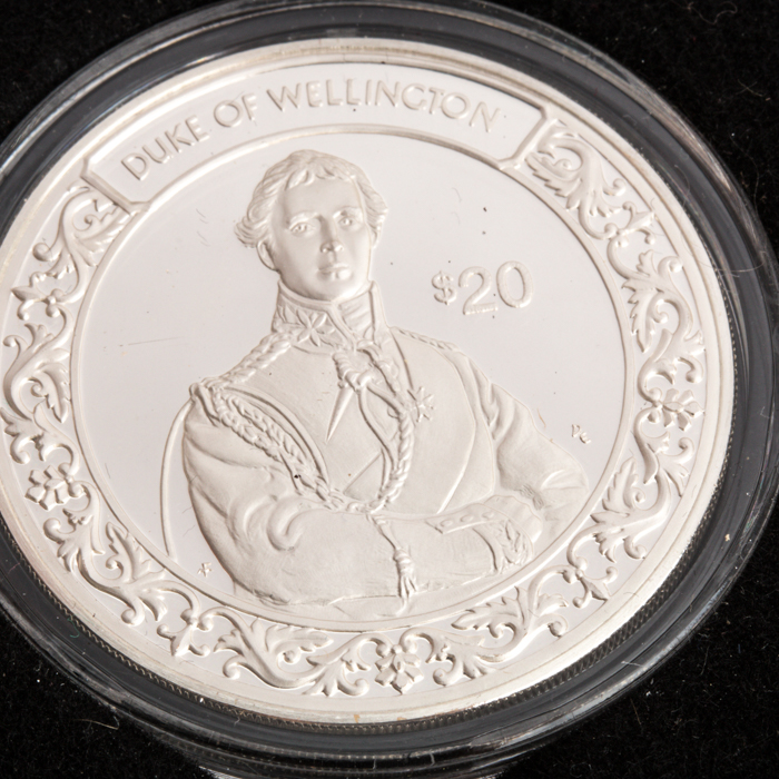 Set of Twenty-Four Commemorative Liberian $20 .999 Silver Coins