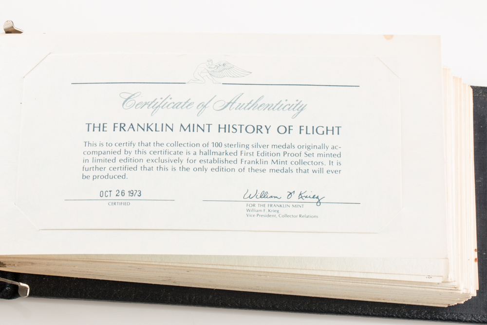 Franklin Mint History of Flight Sterling Silver Proof Set