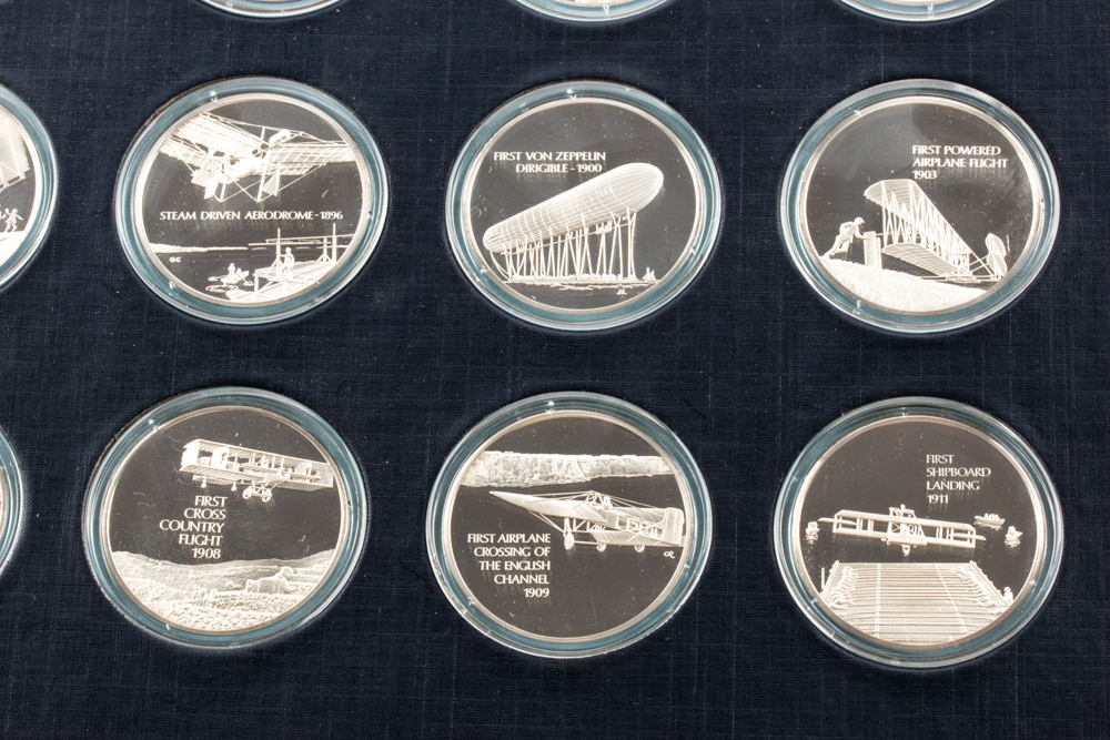 Franklin Mint History of Flight Sterling Silver Proof Set
