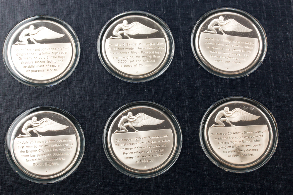 Franklin Mint History of Flight Sterling Silver Proof Set
