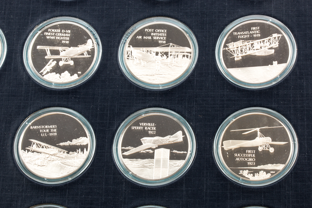 Franklin Mint History of Flight Sterling Silver Proof Set