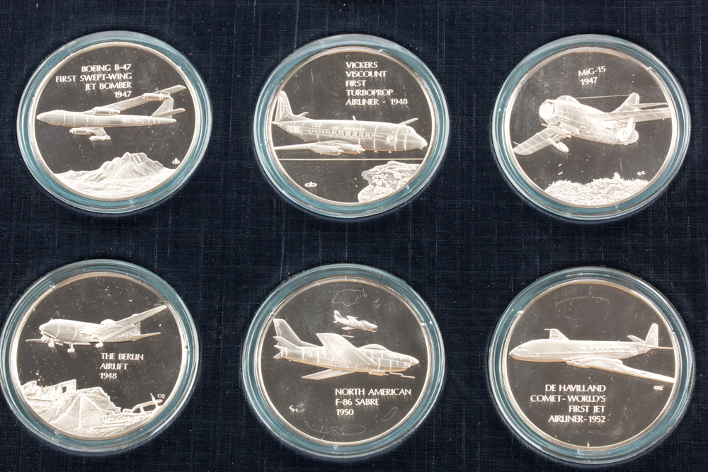 Franklin Mint History of Flight Sterling Silver Proof Set