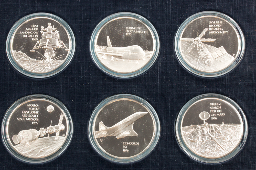 Franklin Mint History of Flight Sterling Silver Proof Set