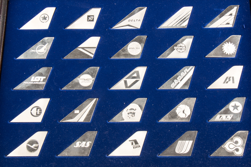 Collection of Sterling Silver Commemorative Airline Ingots