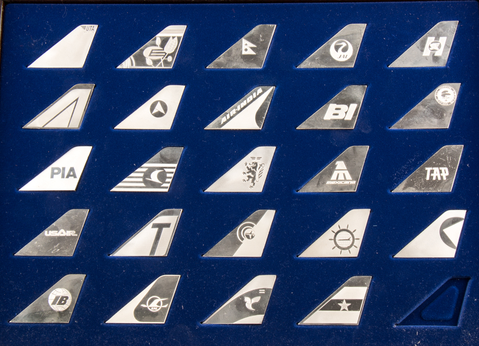 Collection of Sterling Silver Commemorative Airline Ingots