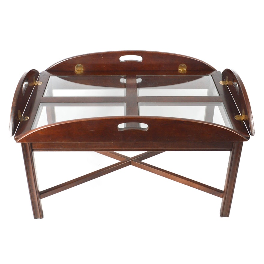 Glass-Top Butler's Tray Table