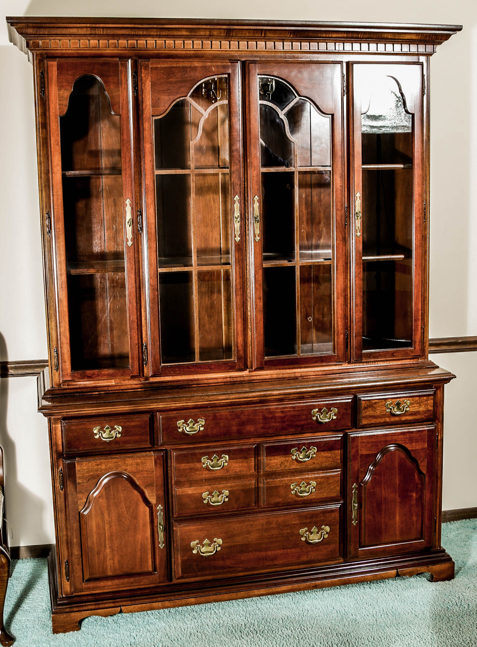 Vintage Chippendale Style China Cabinet by American Drew, Inc.