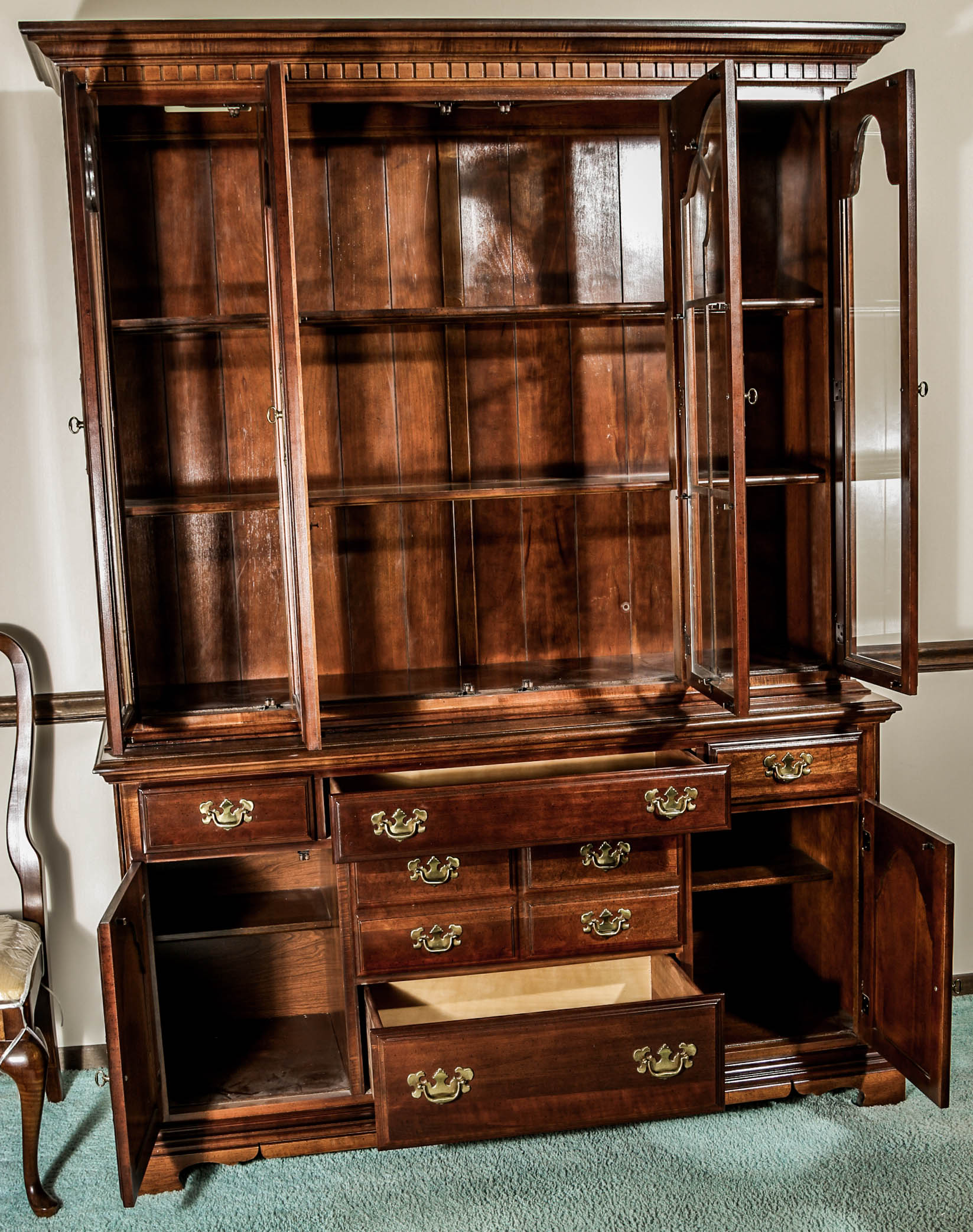 Vintage Chippendale Style China Cabinet by American Drew, Inc.