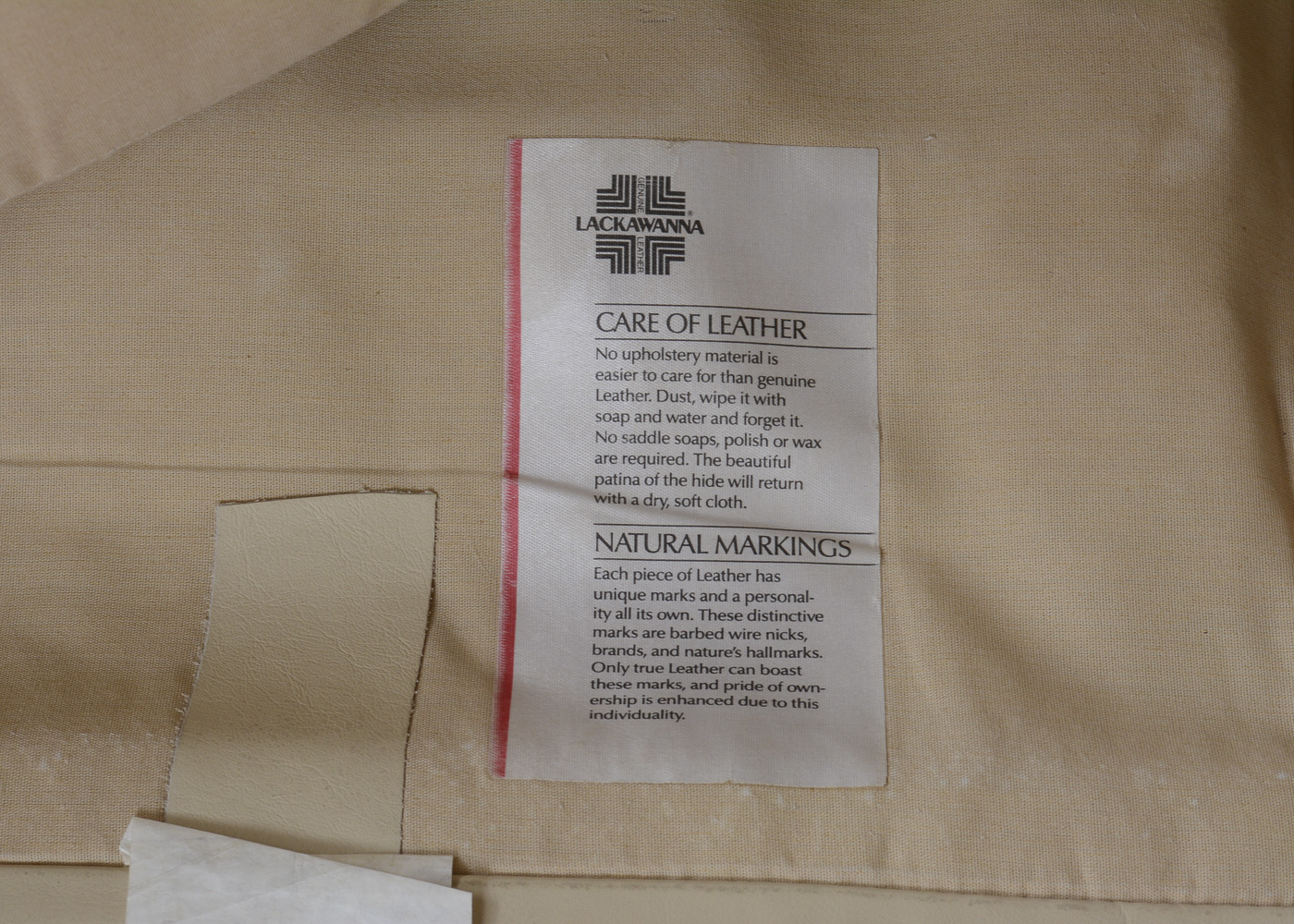 Beige Leather Sectional Sleeper Sofa by Lackawanna