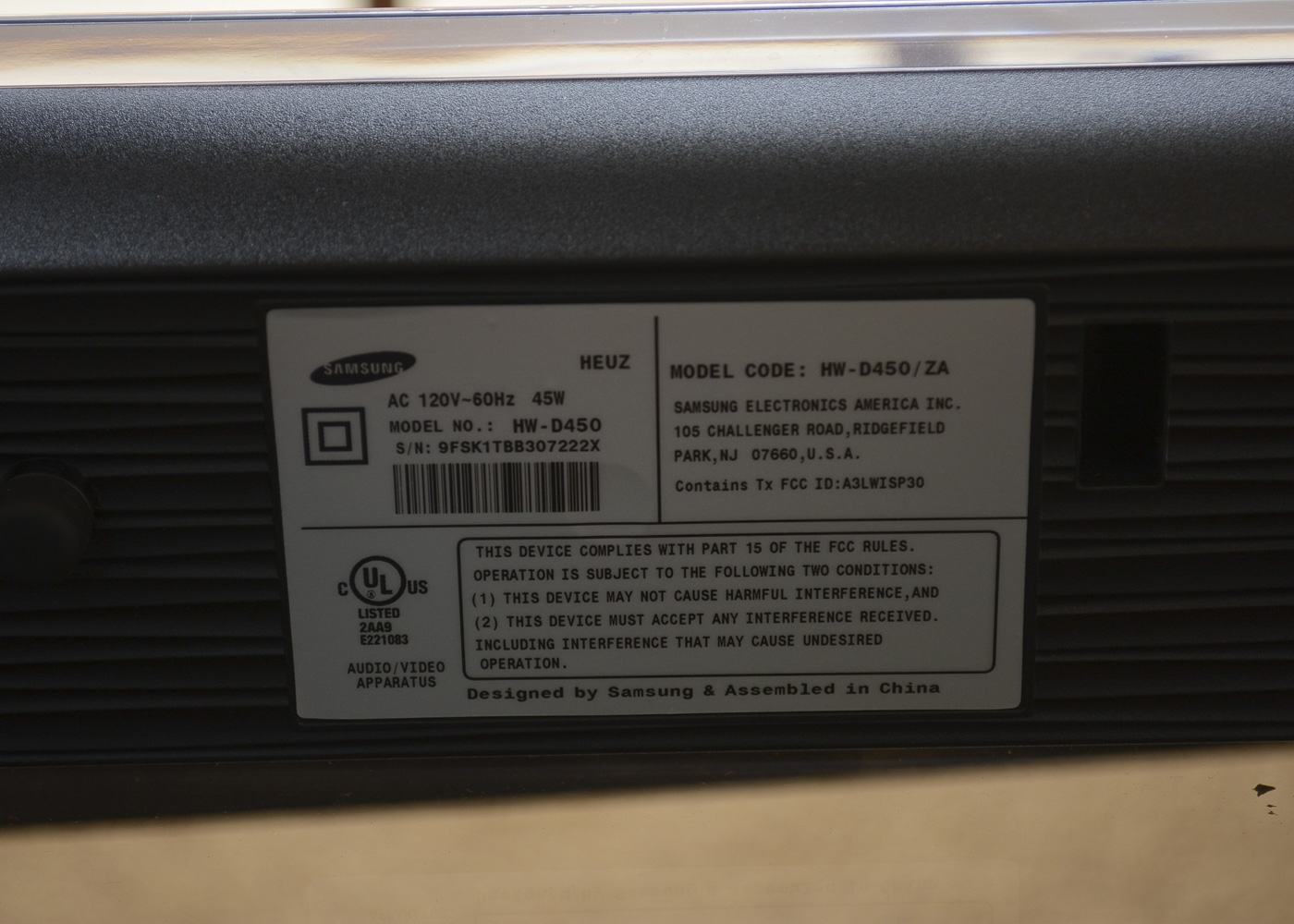 Samsung HDTV, Channel Soundbar, Samsung 3D Blu-ray, Subwoofer and Console