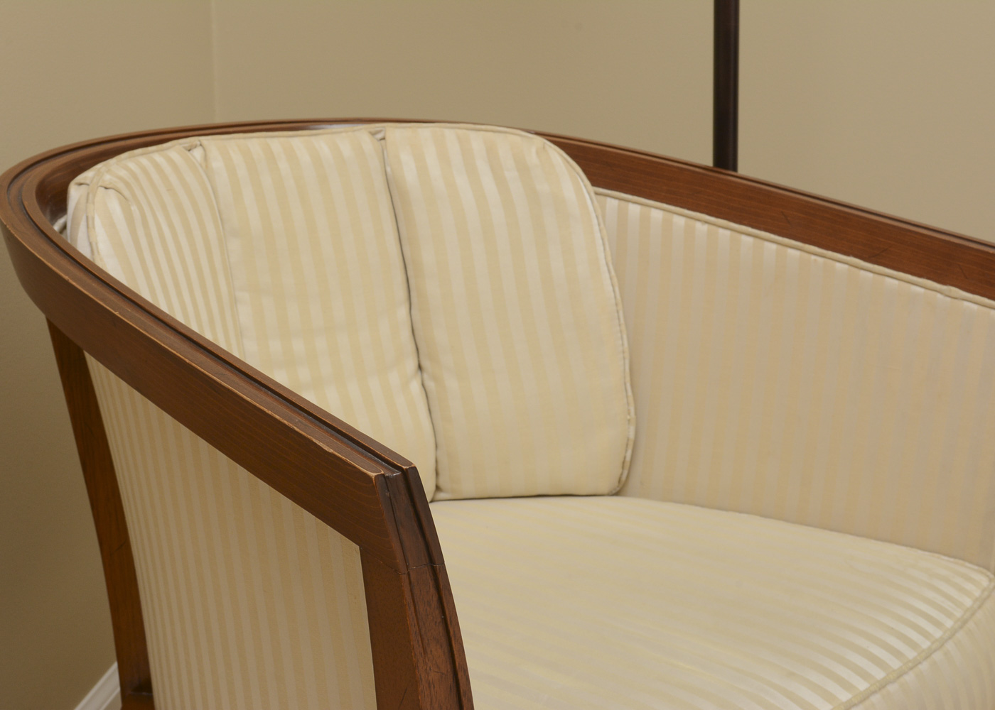 Upholstered Club Chair by Drexel with Floor Lamp