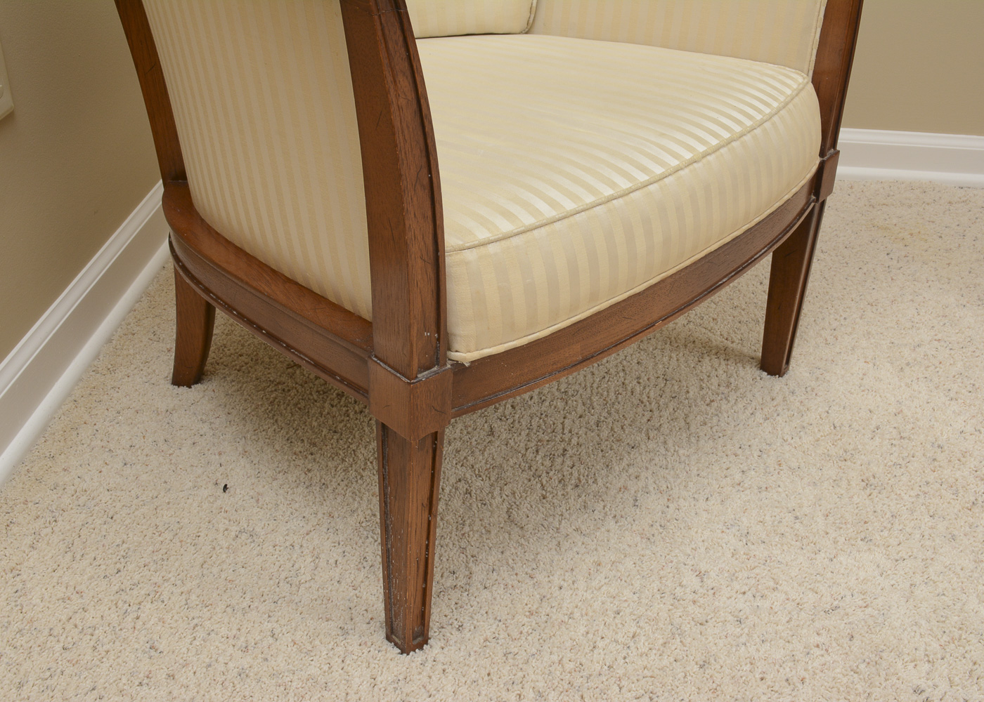 Upholstered Club Chair by Drexel with Floor Lamp