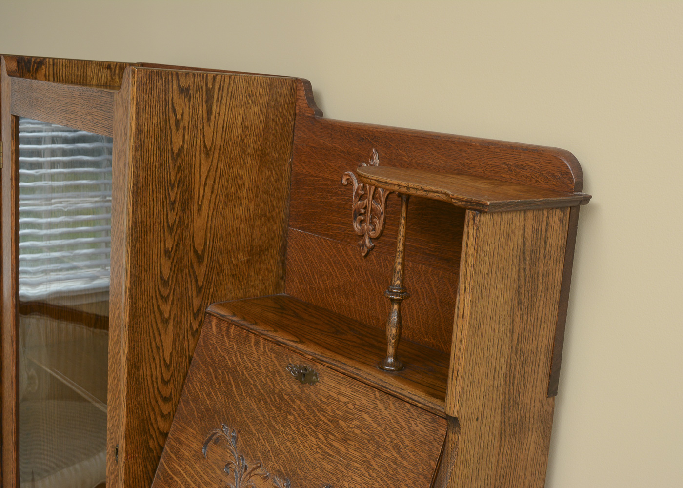 Antique Quartersawn Oak Side-by-Side Secretary Bookcase