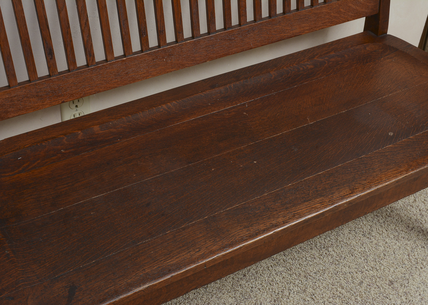 Vintage Mission Inspired Oak Bench
