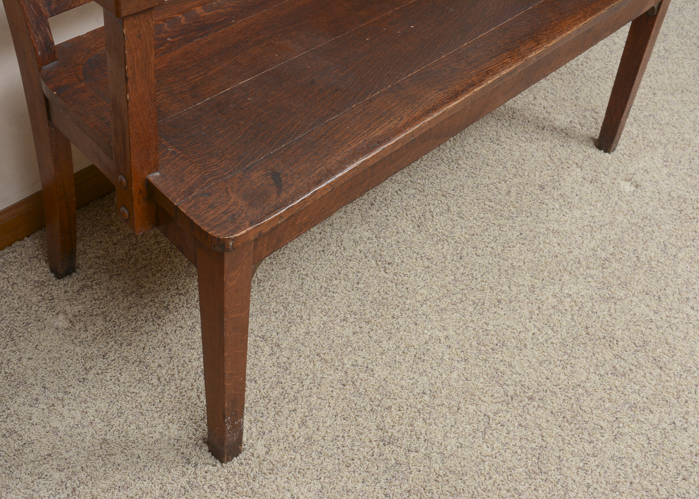 Vintage Mission Inspired Oak Bench